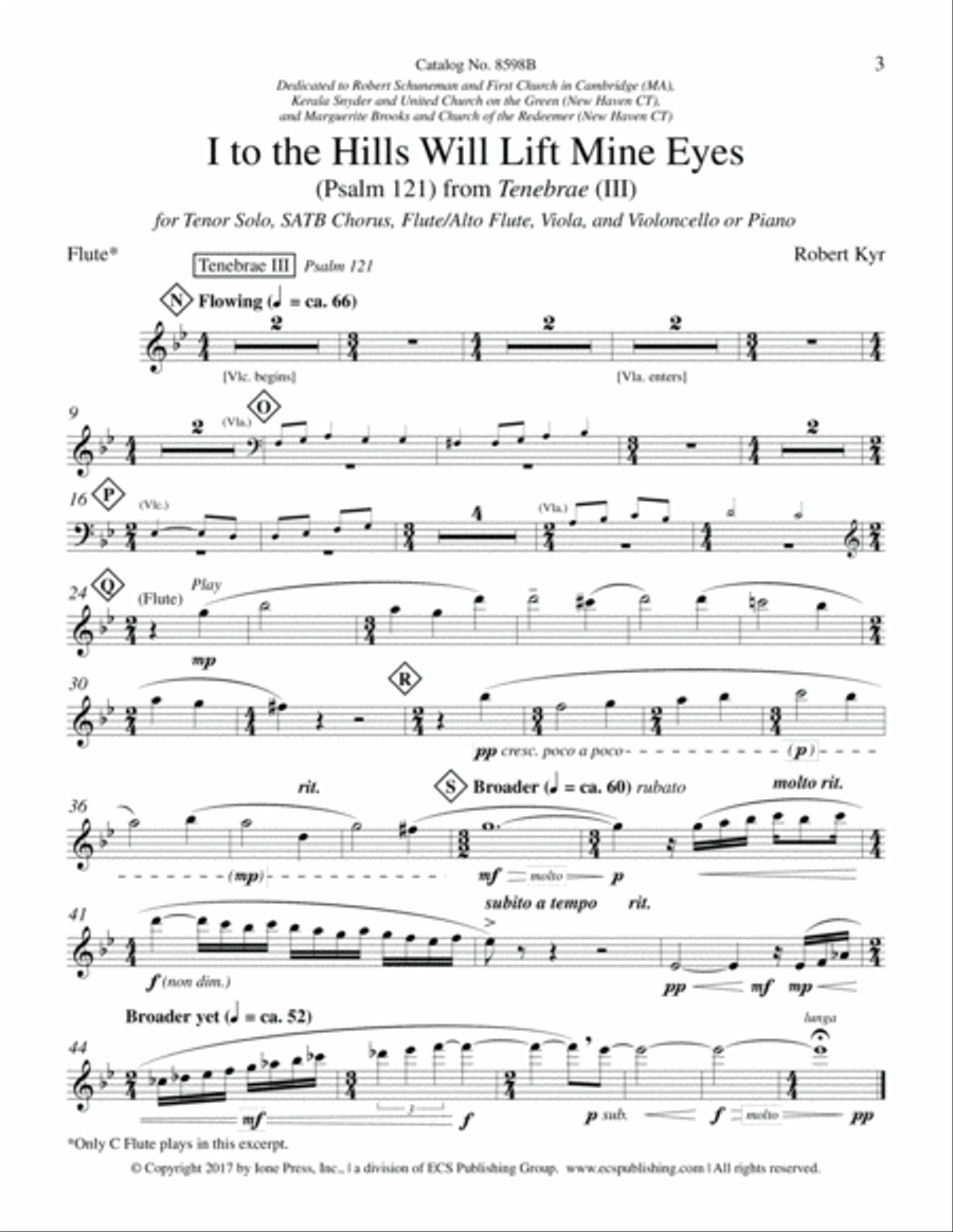 I to the Hills Will Lift Mine Eyes (Psalm 121): from Tenebrae (III) Choir scores gallery preview page 1