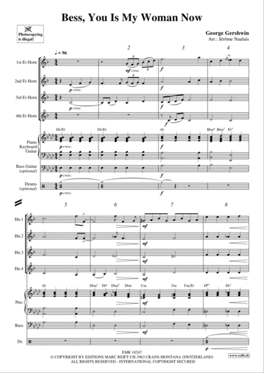 Bess, You Is My Woman Now Horn scores gallery preview page 3