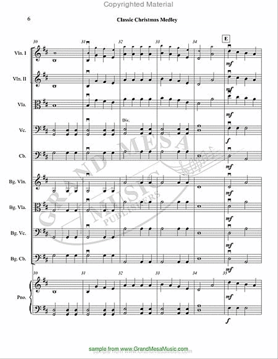 Classic Christmas Medley String Orchestra scores gallery preview page 7