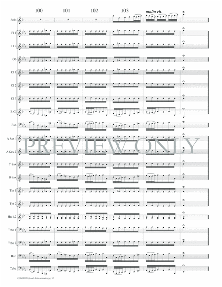 Concerto from L'Estro armonico Concert Band scores gallery preview page 35