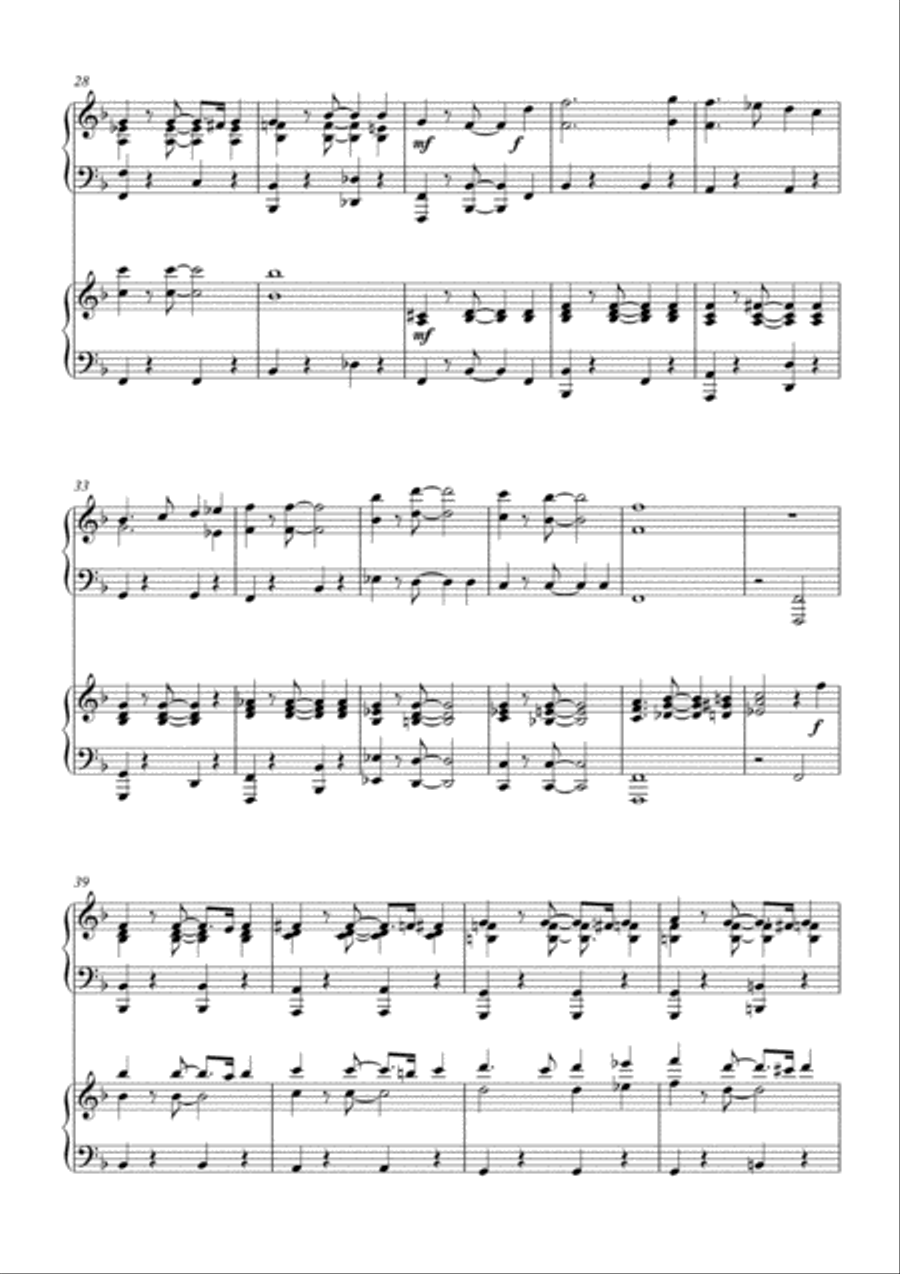 Little Town of Bethlehem Charleston, fun carol variations for 2 pianos 4 hands 2 Pianos, 4-Hands scores gallery preview page 4