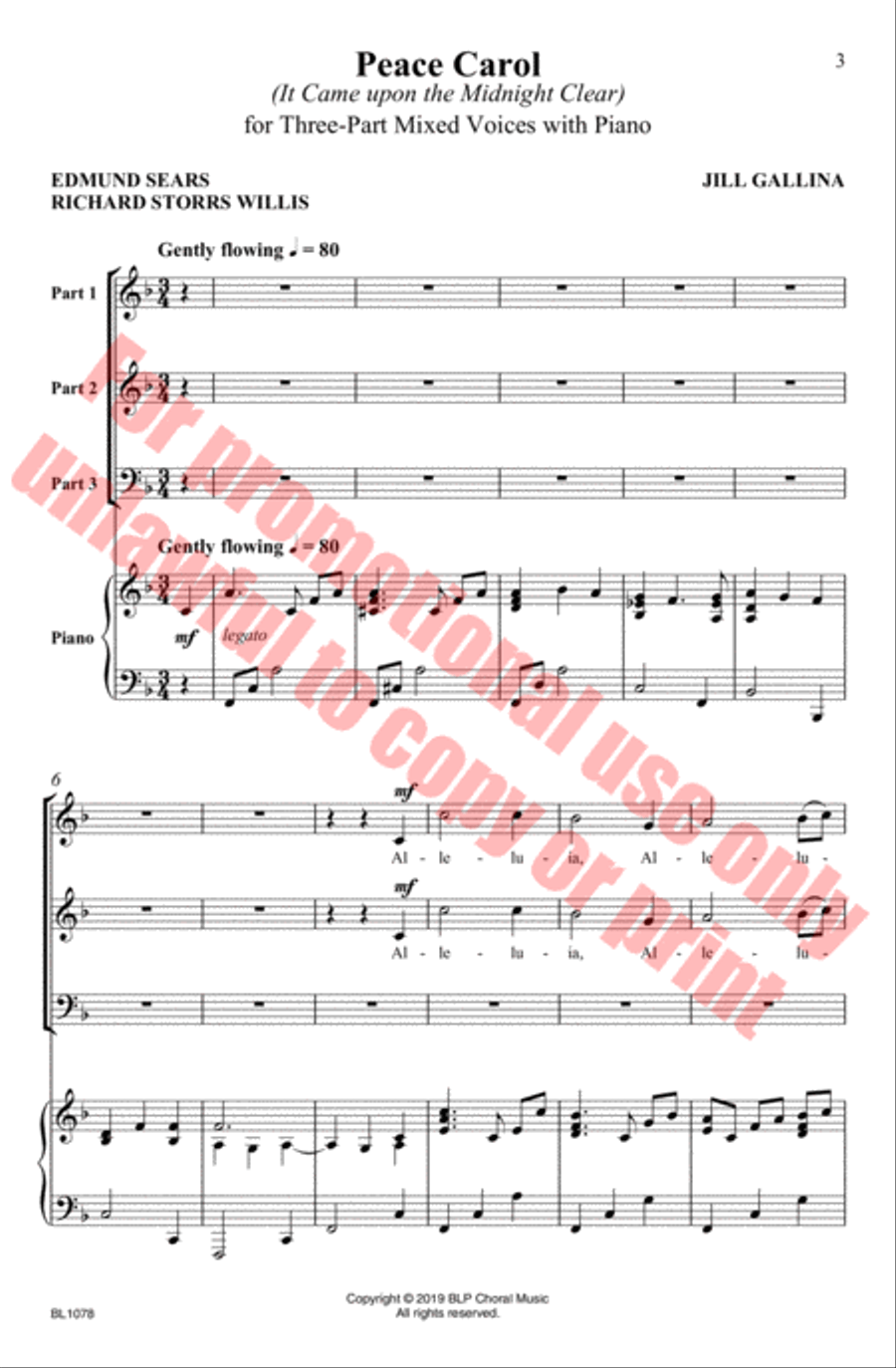 Peace Carol 3-Part scores gallery preview page 4