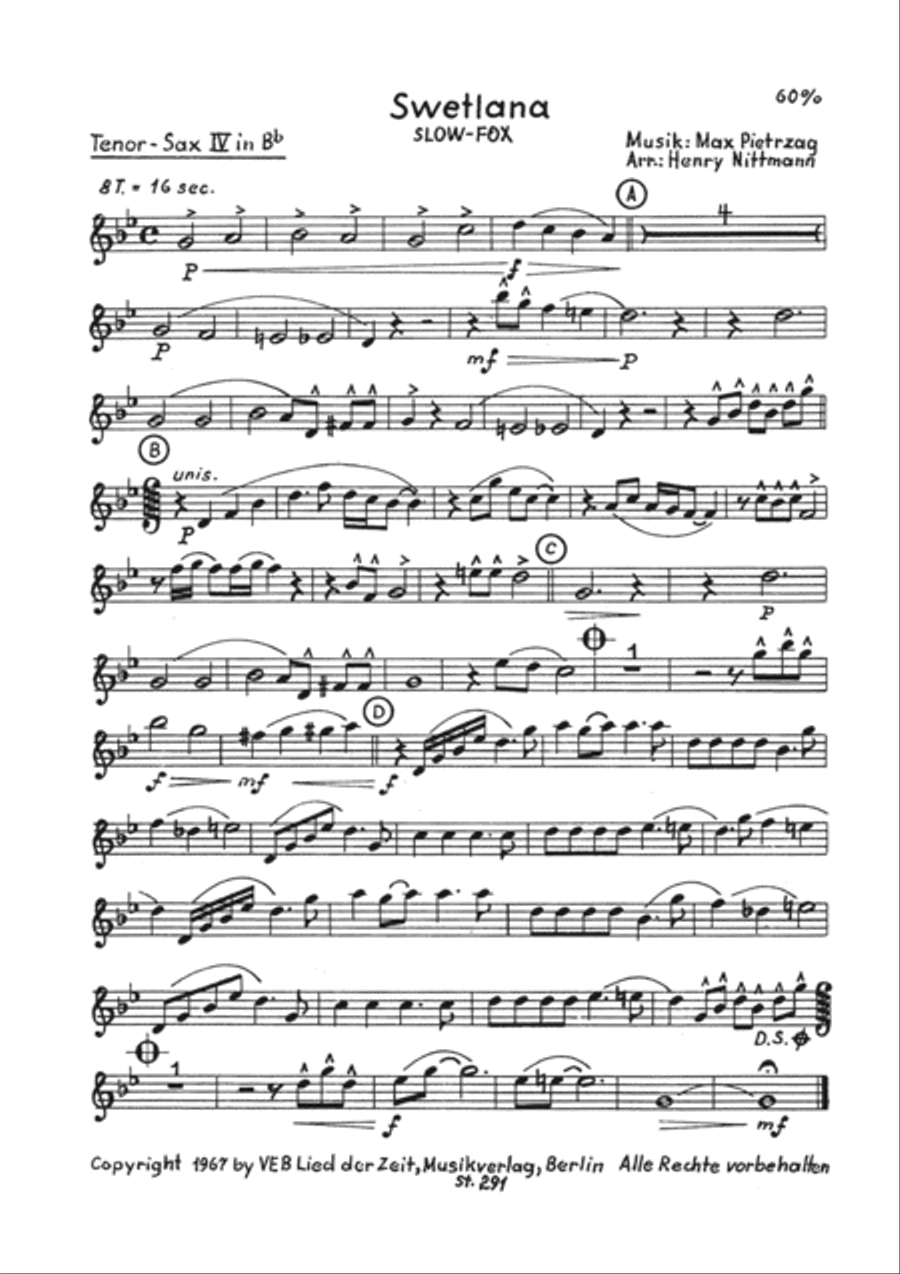Swetlana Tenor Saxophone scores gallery preview page 4