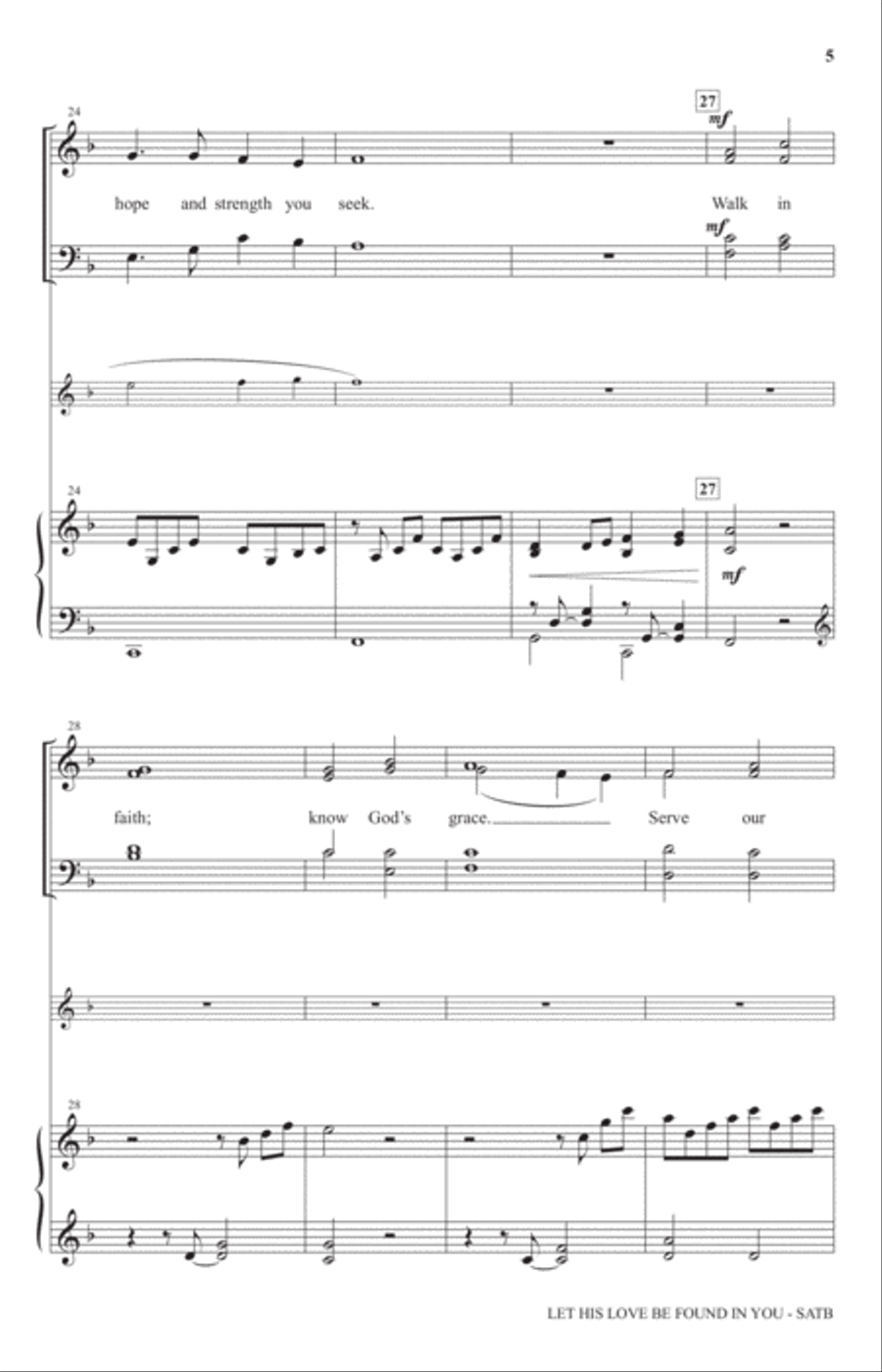 Let His Love Be Found In You 4-Part scores gallery preview page 4