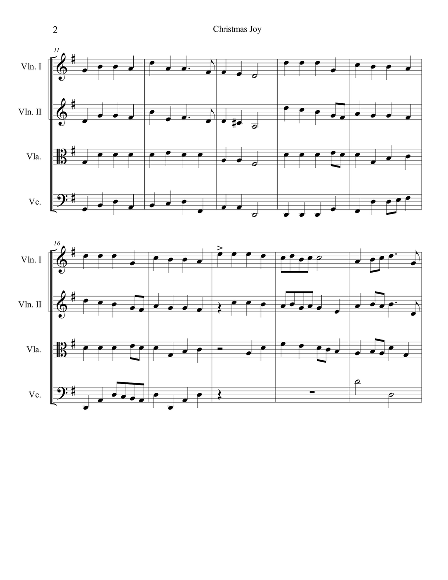 Christmas Joy Christmas Joy String Quartet scores gallery preview page 2