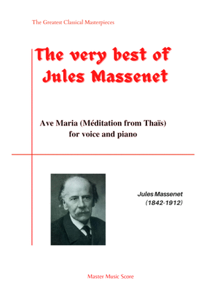 Book cover for Massenet-Ave Maria(Méditation from Thaïs) for voice and piano