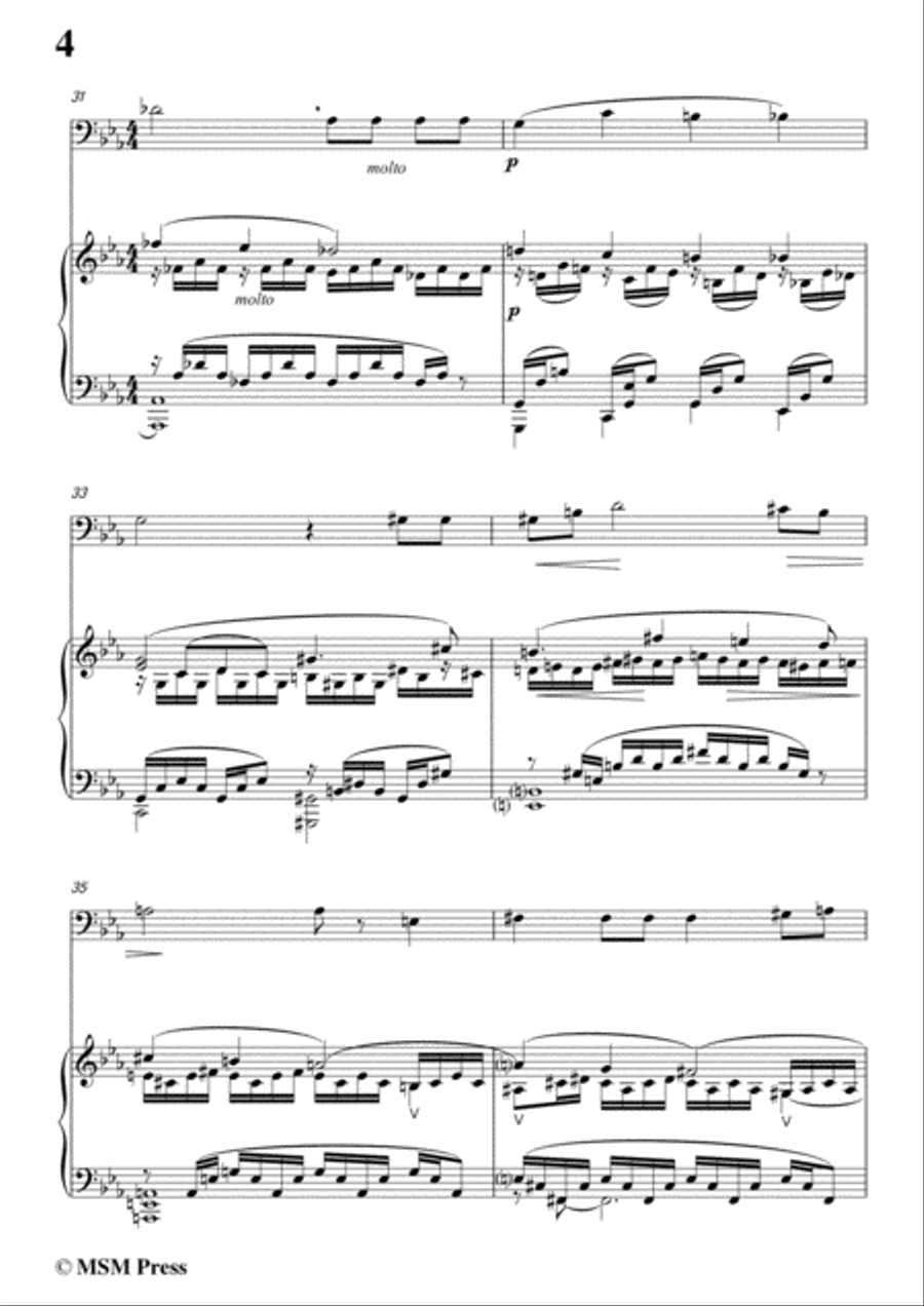 Duparc-Lamento,for Cello and Piano Piano Accompaniment scores gallery preview page 6