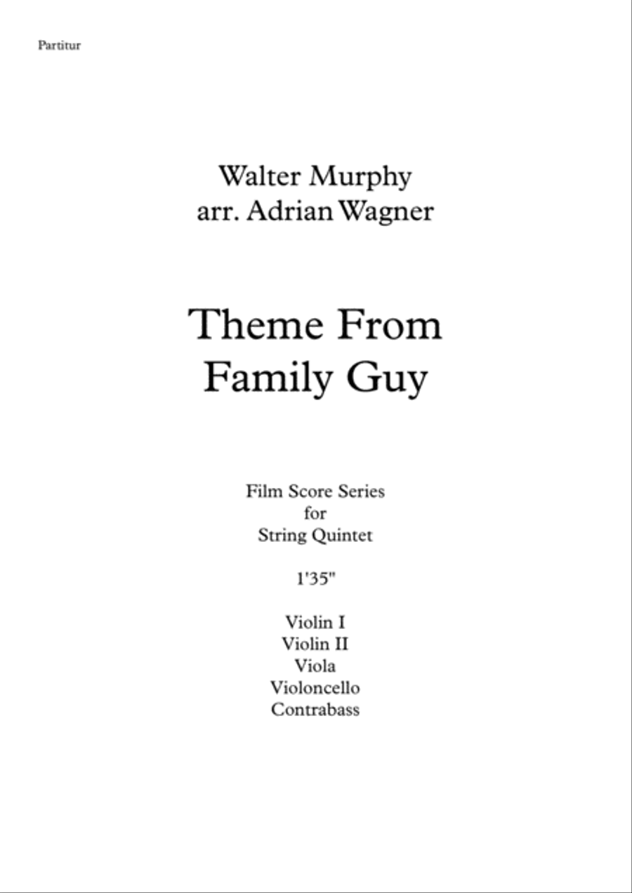 Theme From Family Guy String Quintet scores gallery preview page 2