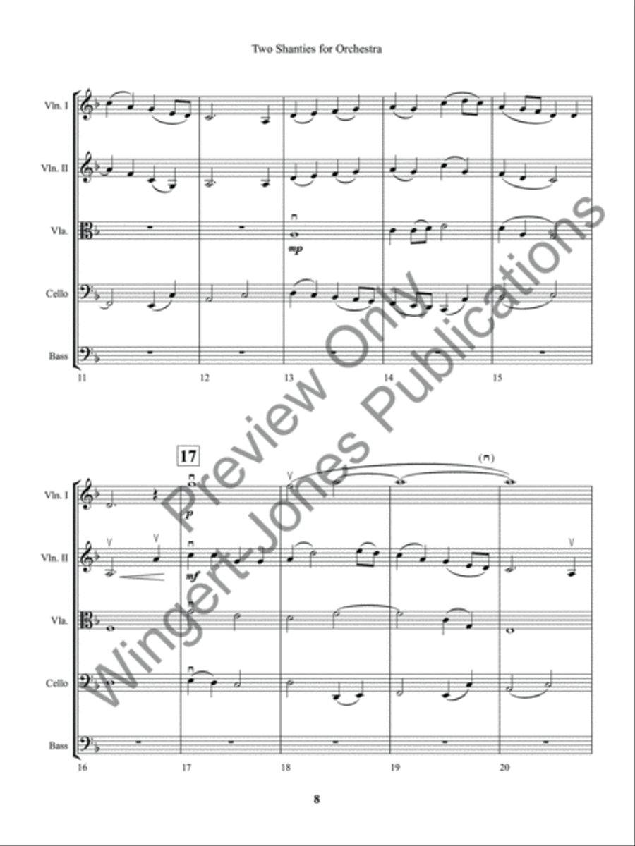 Two Sea Shanties for String Orchestra (Score) String Orchestra scores gallery preview page 11