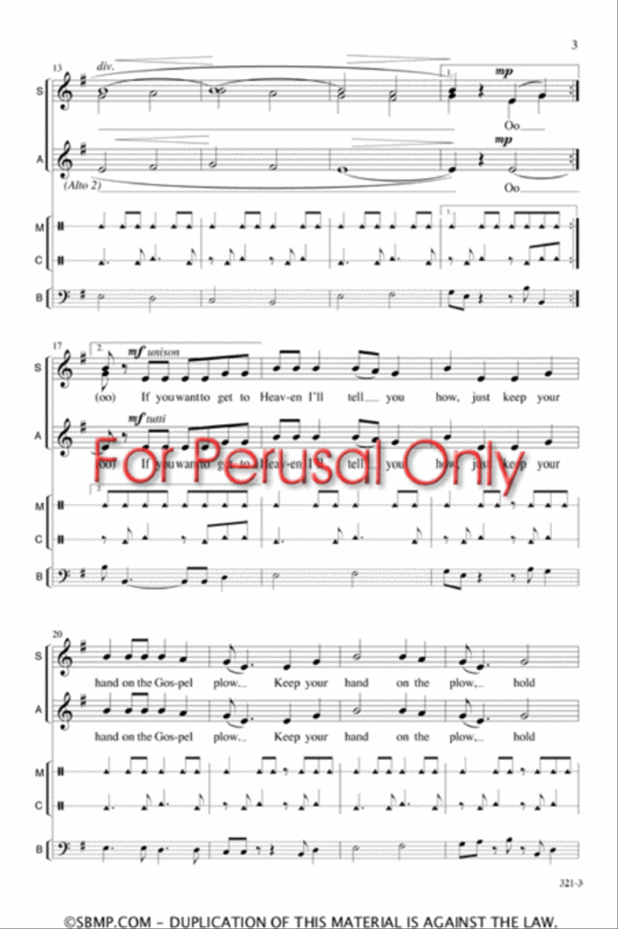 Hold On - SSAA Octavo Hold On - SSAA Octavo SSAA scores gallery preview page 3