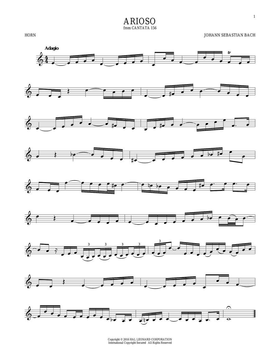 Arioso Horn Solo scores gallery preview page 1