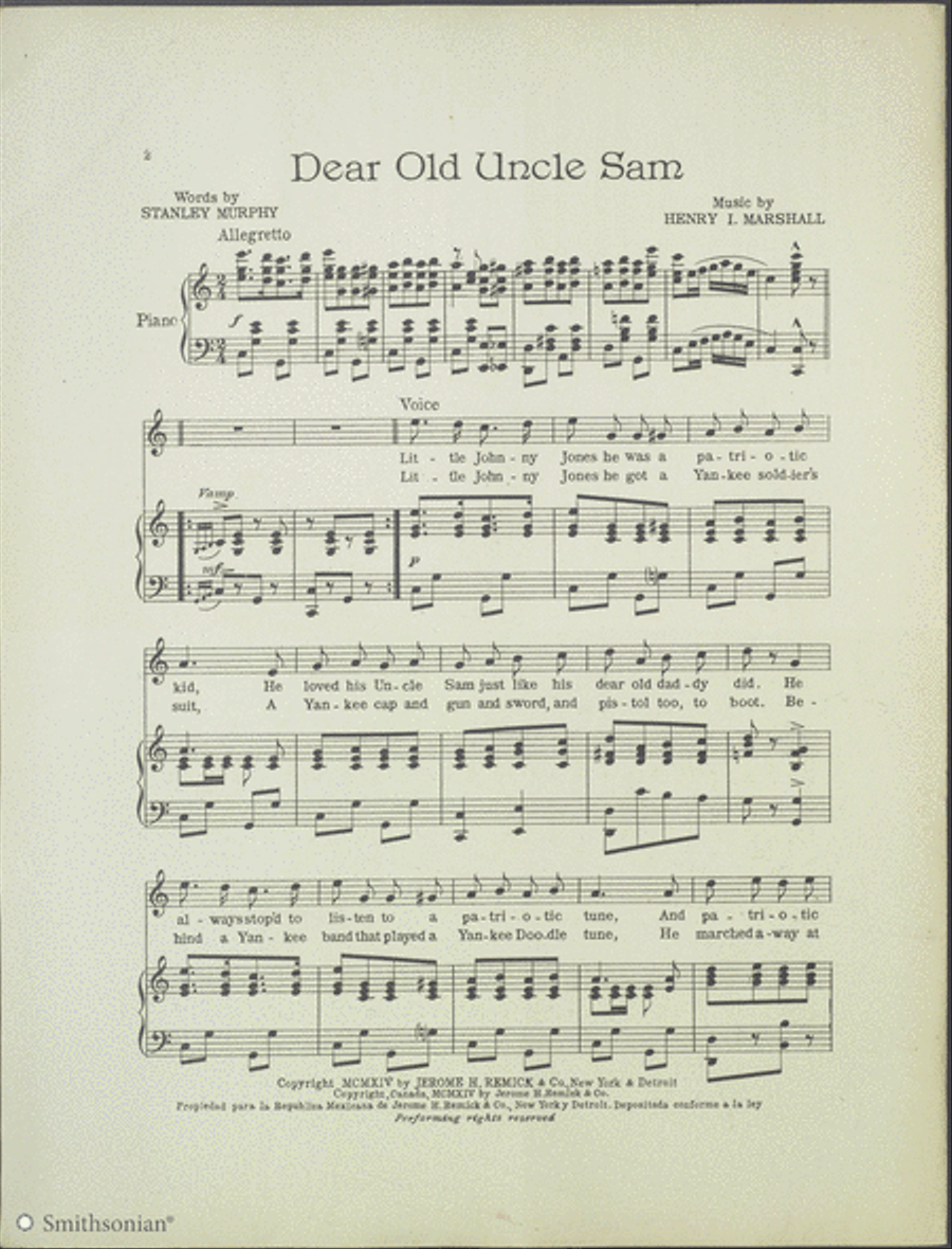 Dear Old Uncle Sam Dear Old Uncle Sam 3-Part scores gallery preview page 2