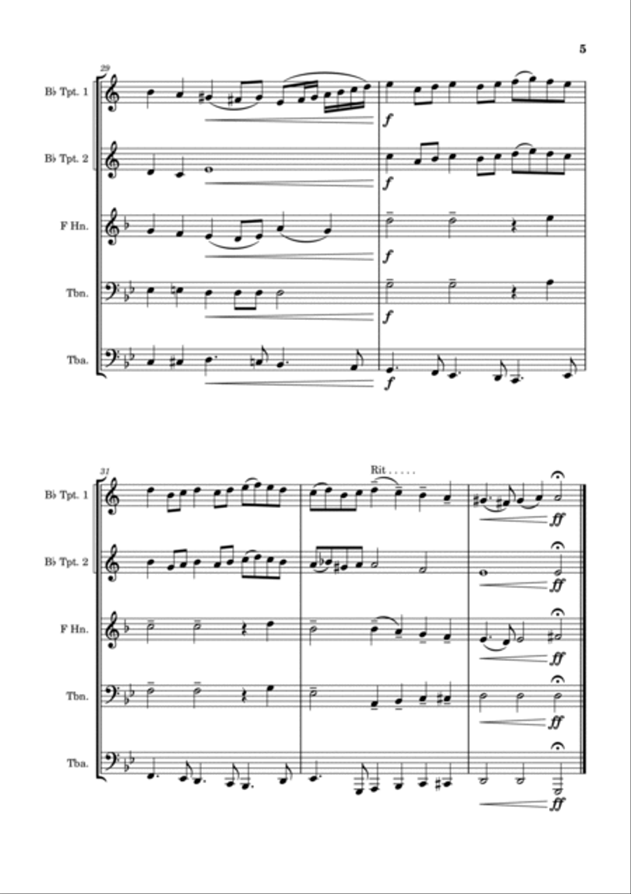 Sarabanda from Les Ruses d'Amour – Alexander Glazunov - Brass Quintet Brass Quintet scores gallery preview page 5
