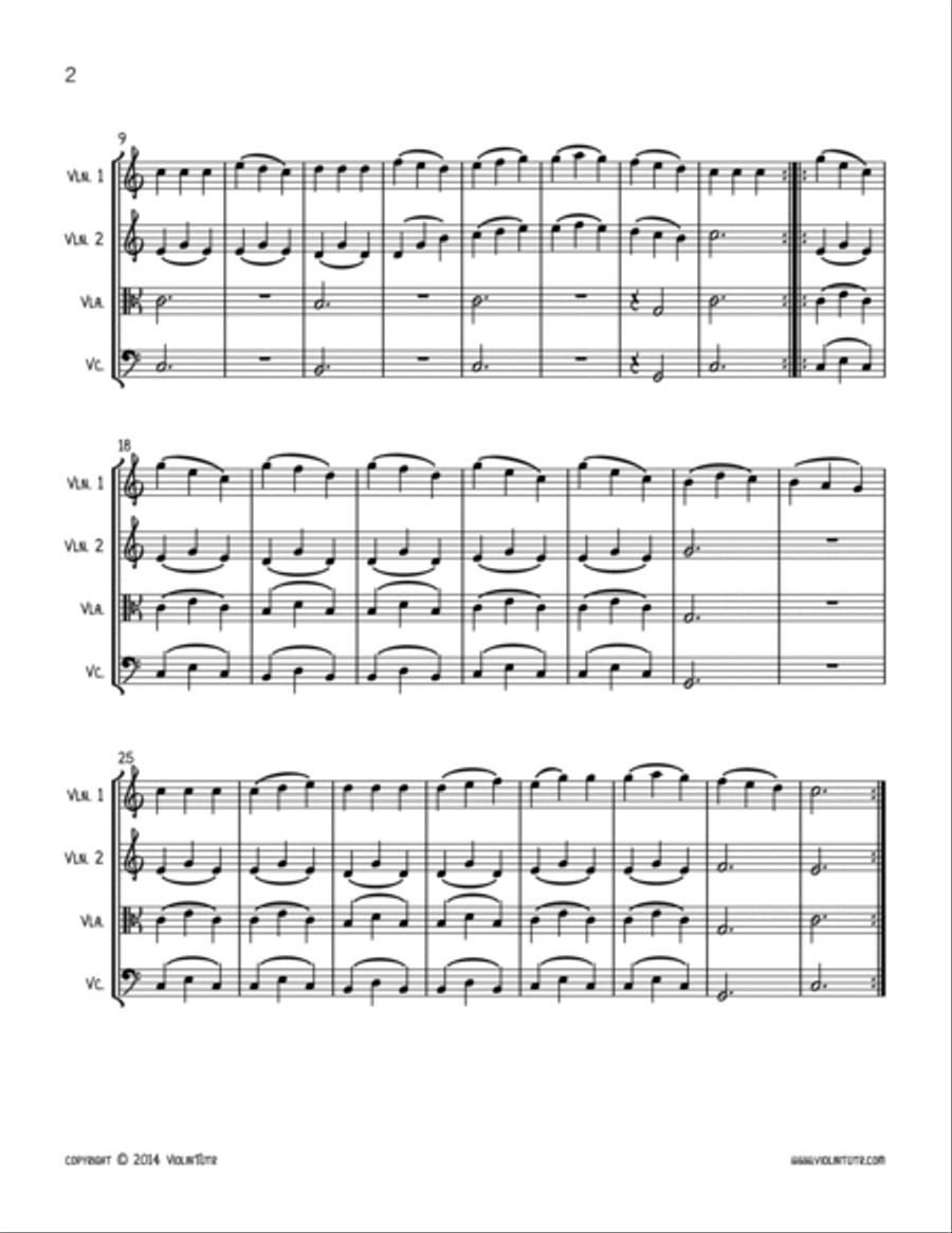 C. CZERNY : Mist Waltz, an easy string quartet String Quartet scores gallery preview page 2