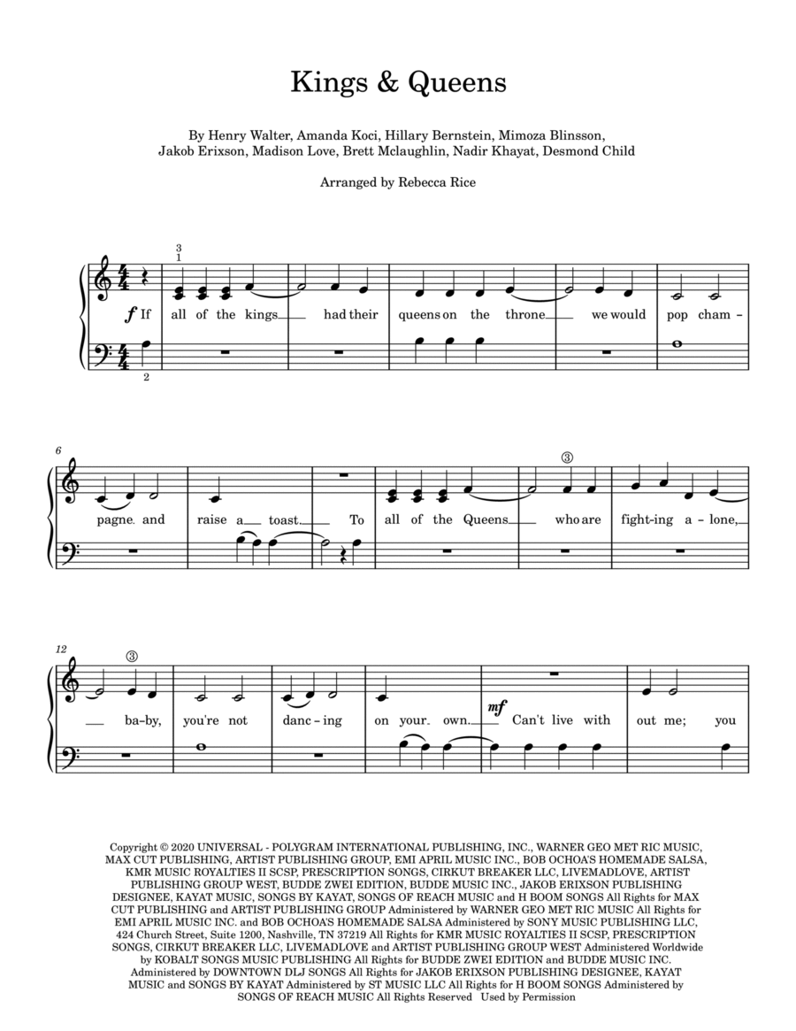 Kings & Queens Kings & Queens Piano Method scores gallery preview page 1