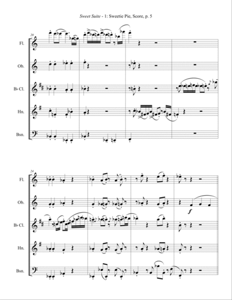 Sweet Suite Woodwind Quintet scores gallery preview page 5