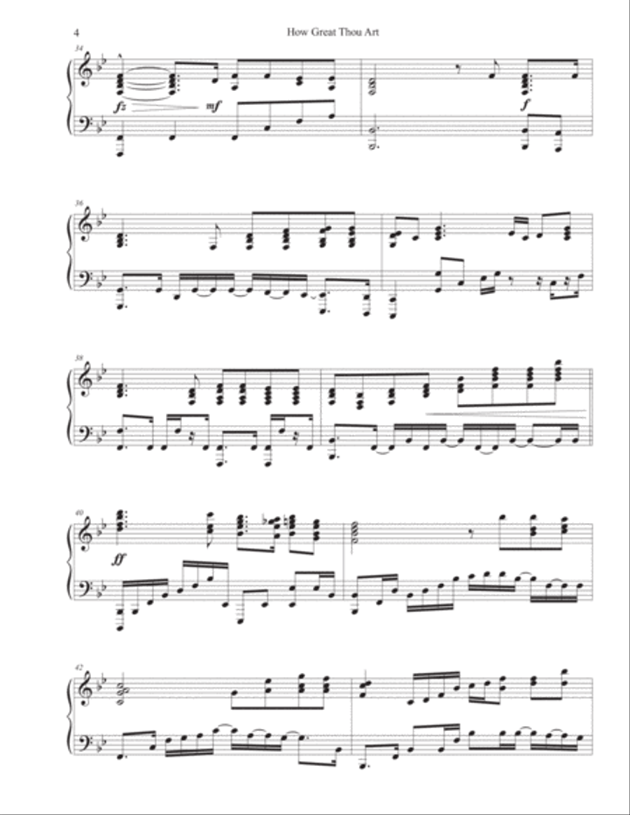 How Great Thou Art How Great Thou Art Piano Solo scores gallery preview page 4