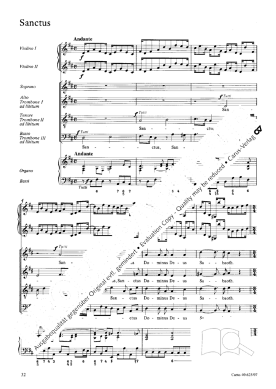 Missa brevis in D Major, K. 194 4-Part scores gallery preview page 33