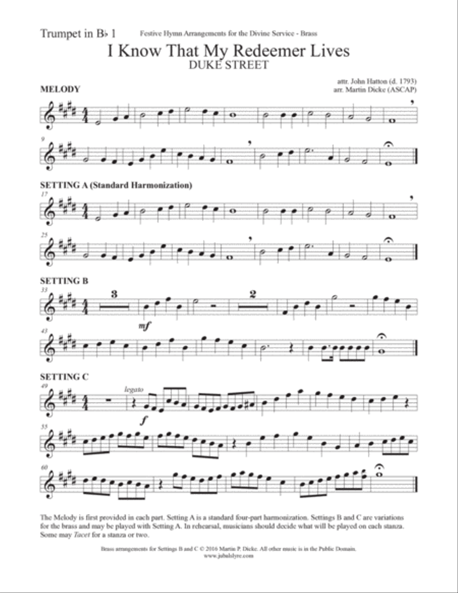 I Know That My Redeemer Lives (Brass, Timpani, Organ/Keyboard) Euphonium scores gallery preview page 6