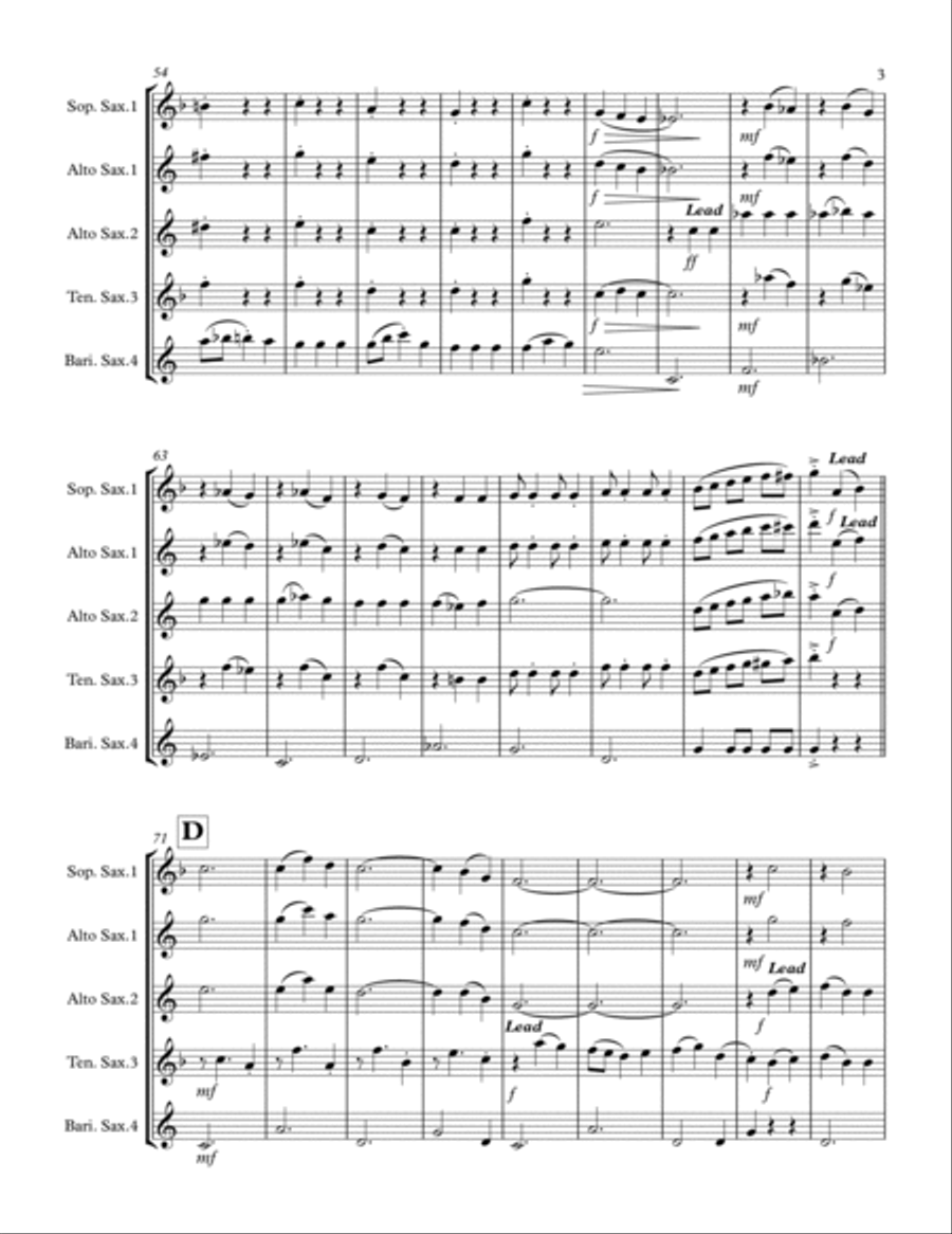 The Most Wonderful Time Of The Year Saxophone Quartet scores gallery preview page 4