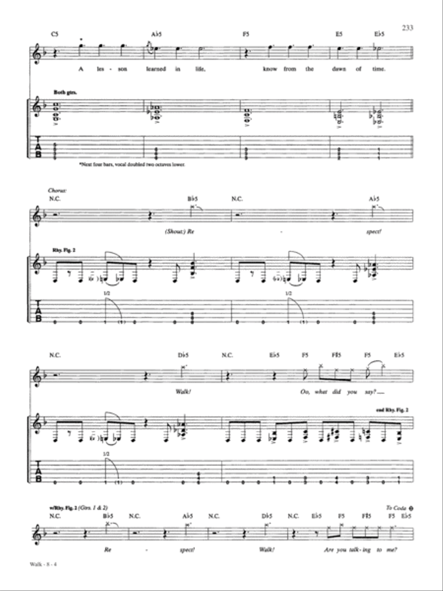 Walk Guitar Tablature scores gallery preview page 4