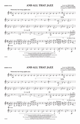 And All That Jazz (from Chicago): Horn in B flat