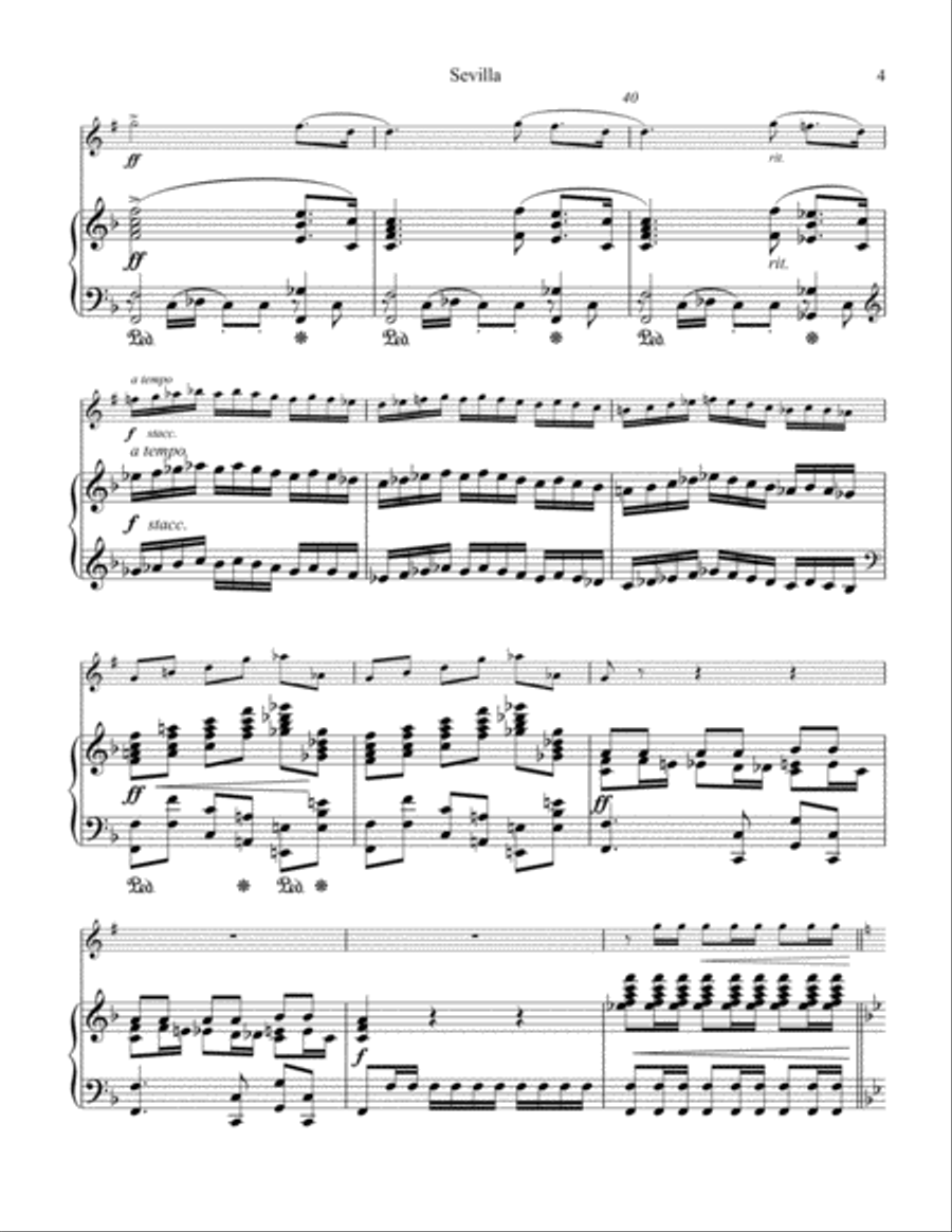 Sevilla Op. 47 No. 3 for trumpet and piano Trumpet Solo scores gallery preview page 5