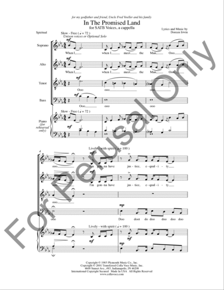 In That Promised Land 4-Part scores gallery preview page 2