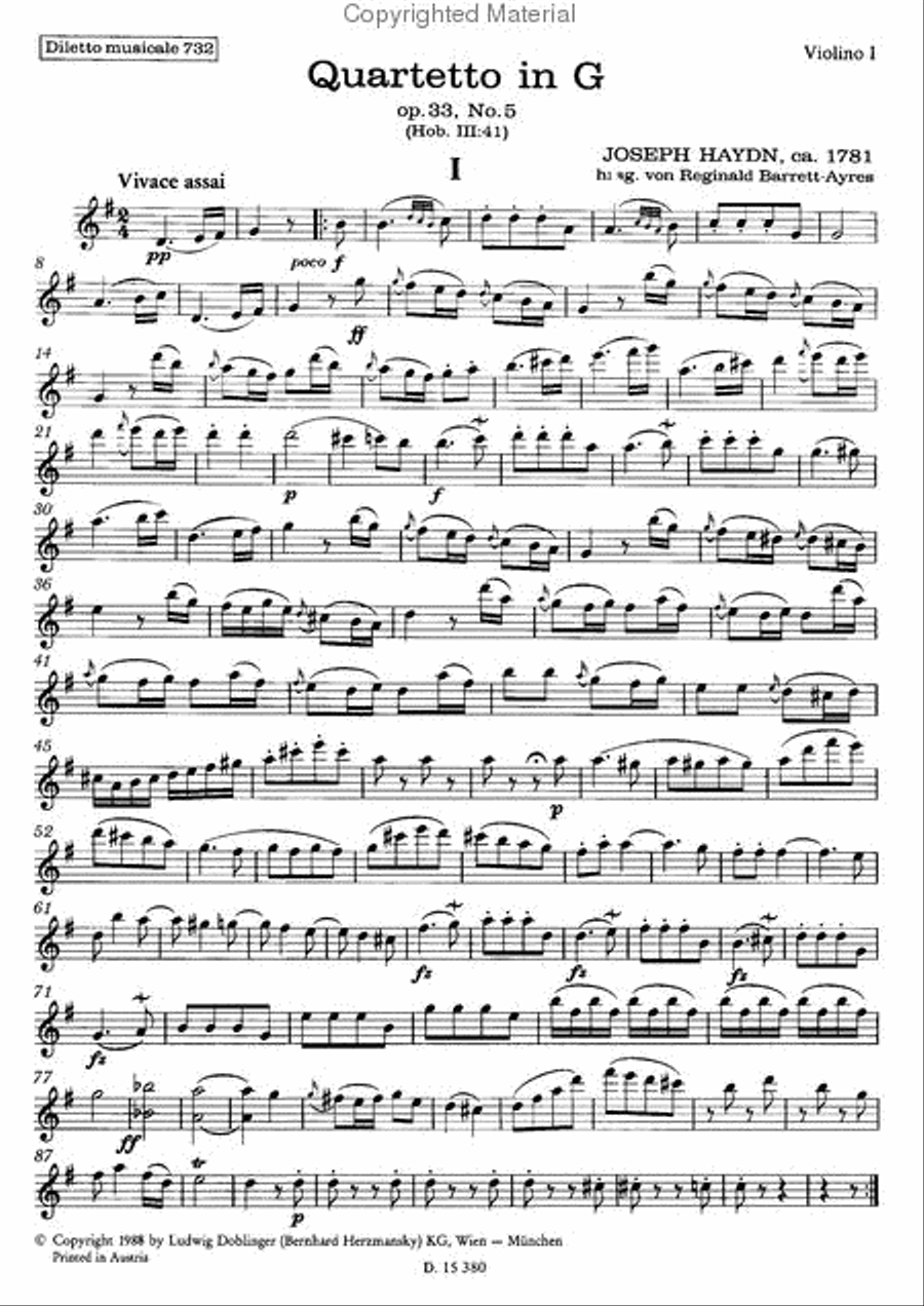 Streichquartett G-Dur op. 33 / 5 String Quartet scores gallery preview page 2