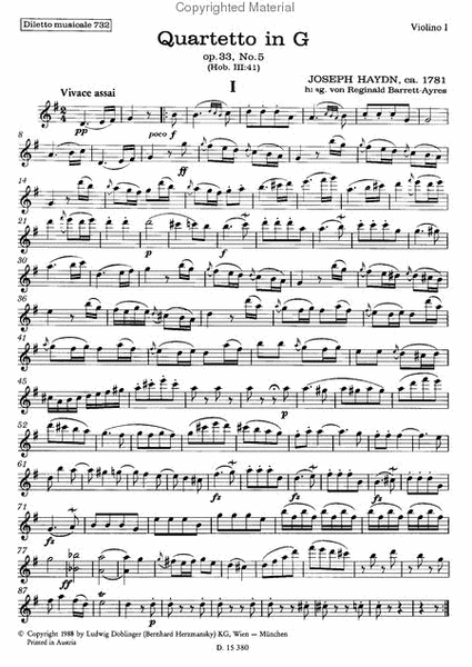 Streichquartett G-Dur op. 33 / 5