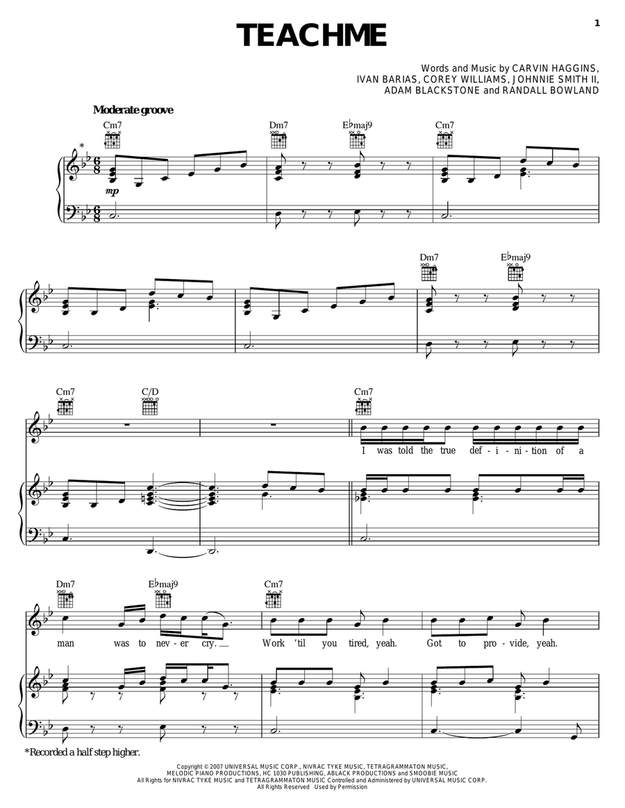 Teachme Piano, Vocal, Guitar scores gallery preview page 1