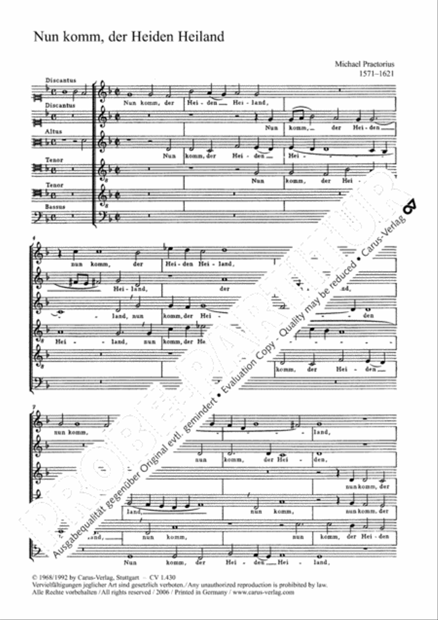 Now come, the nation's Saviour (Nun komm, der Heiden Heiland) Choir scores gallery preview page 3