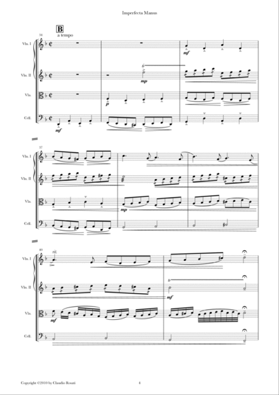 Imperfecta Manus String Quartet scores gallery preview page 5