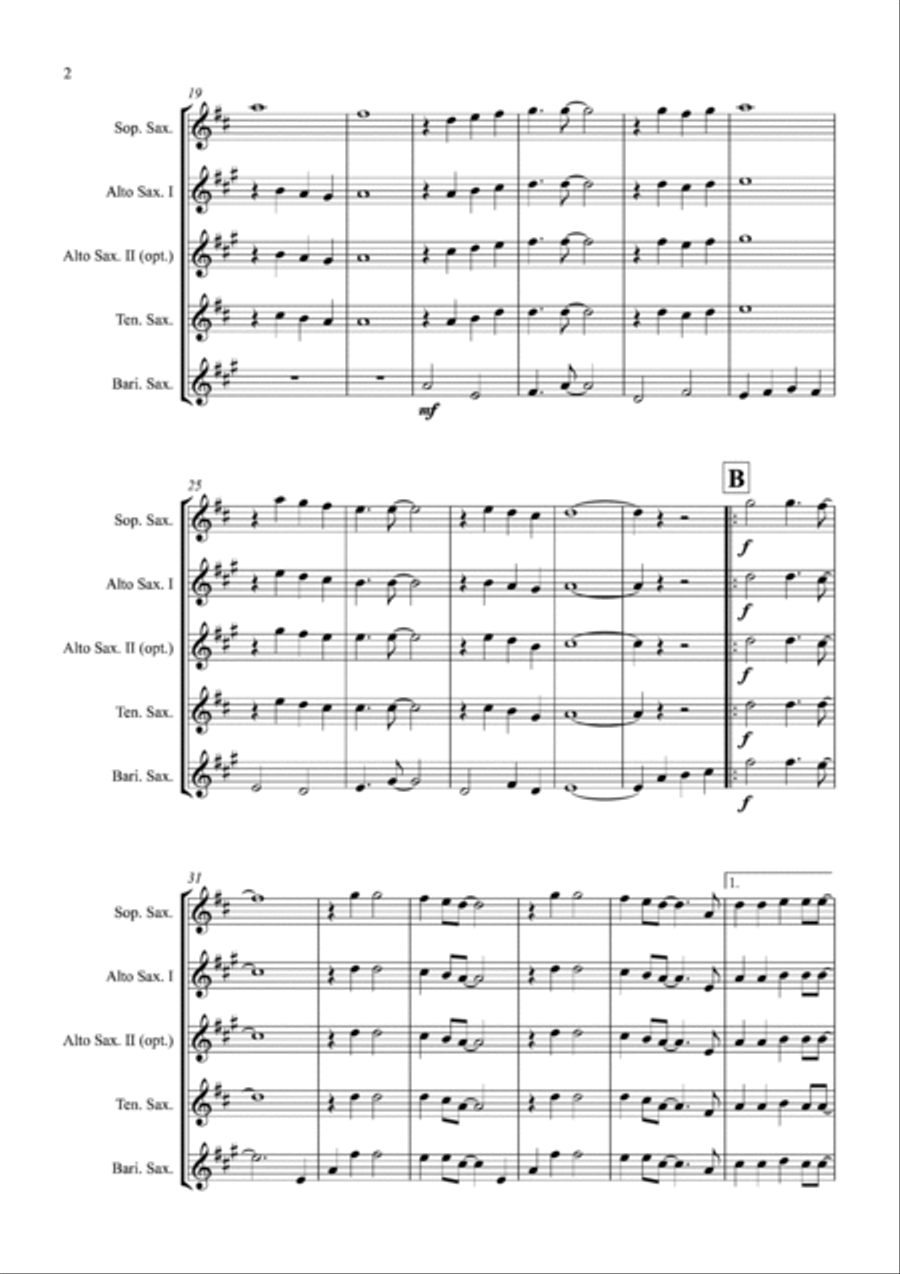Bye Bye Love Saxophone Quartet scores gallery preview page 2
