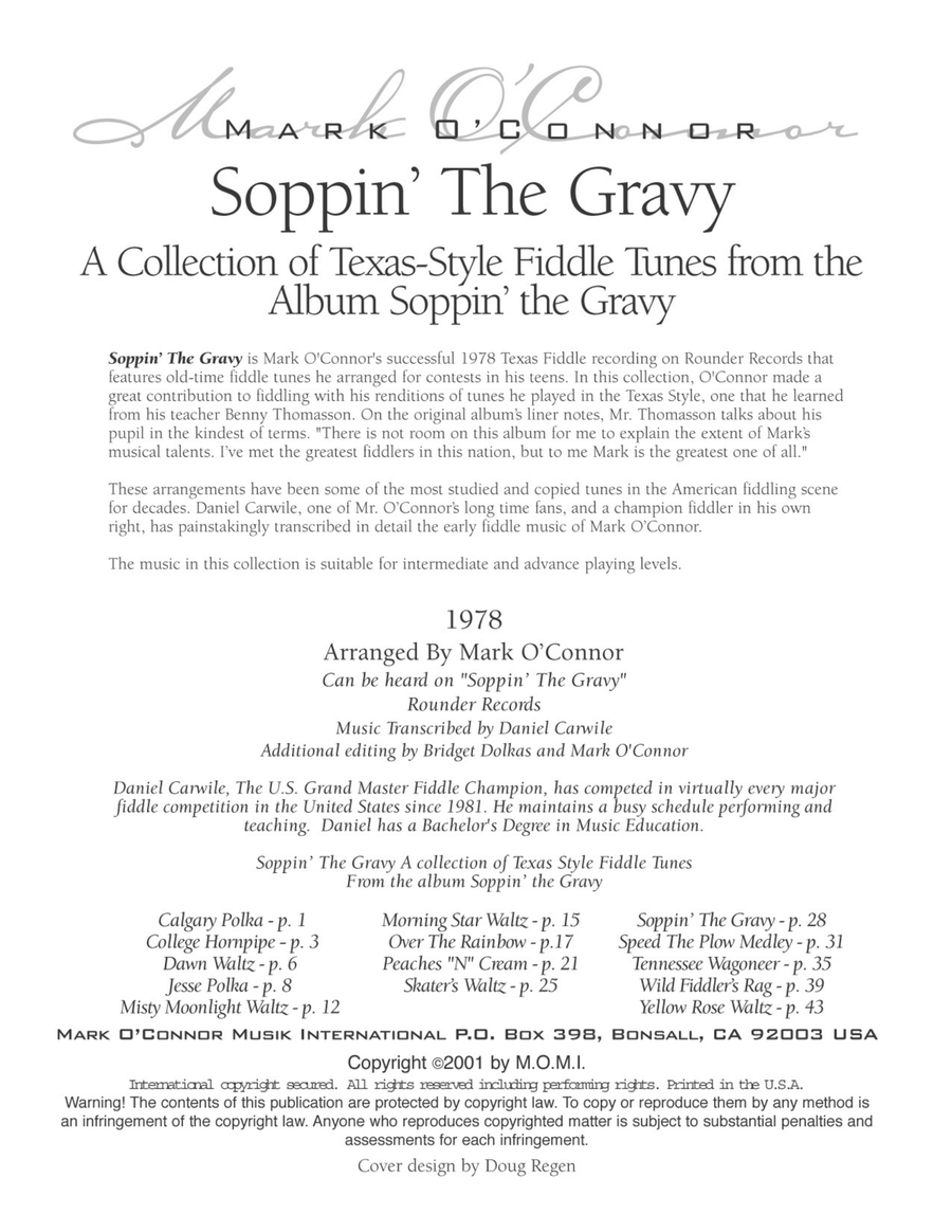 Soppin' The Gravy (collection of 14 fiddle tunes - lead sheets Violin Solo scores gallery preview page 3