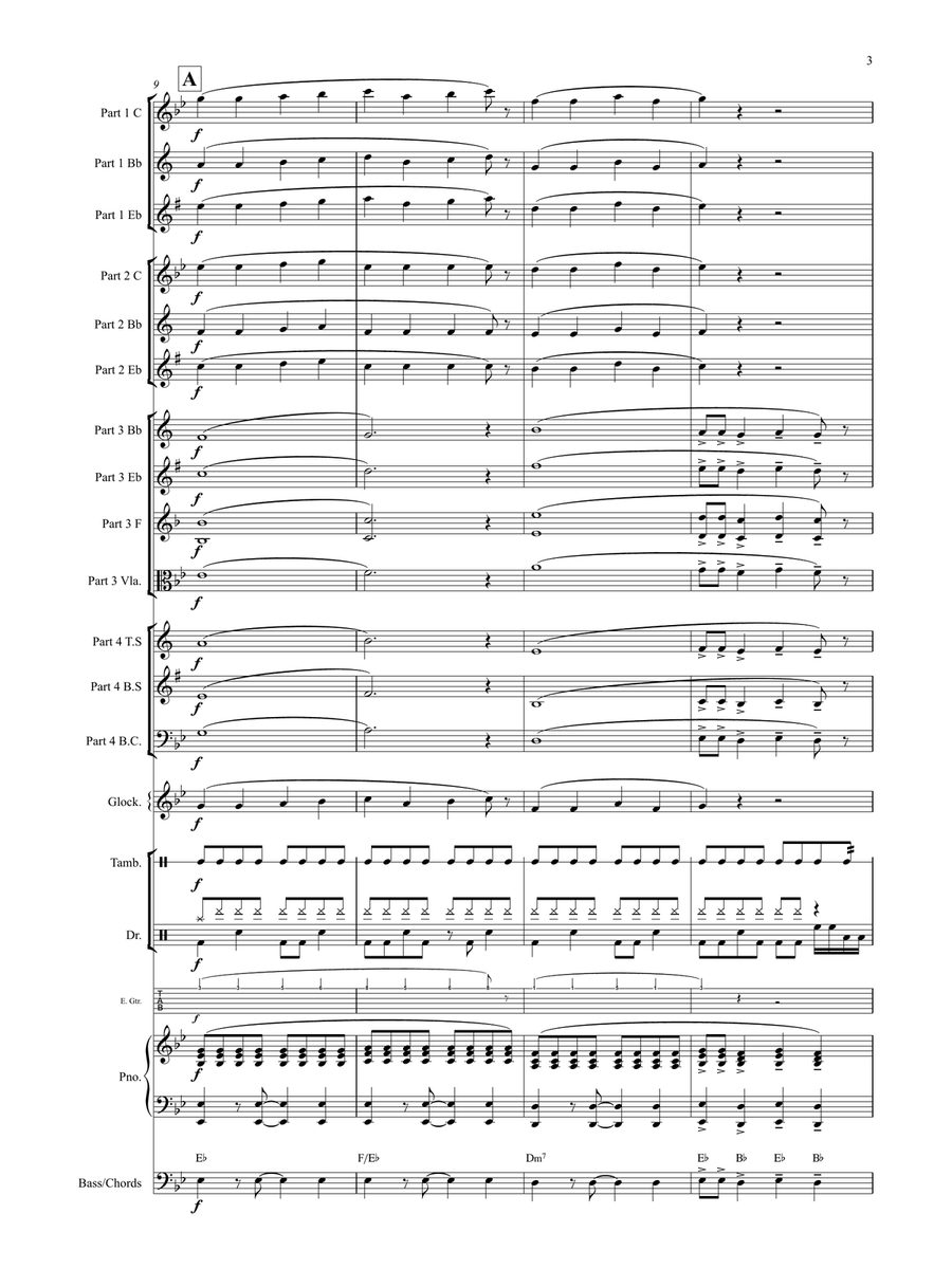 Rock.Com (Flexible Instrumentation) Concert Band scores gallery preview page 6