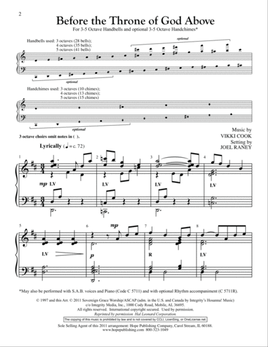 Before the Throne of God Above 5-Octaves scores gallery preview page 2