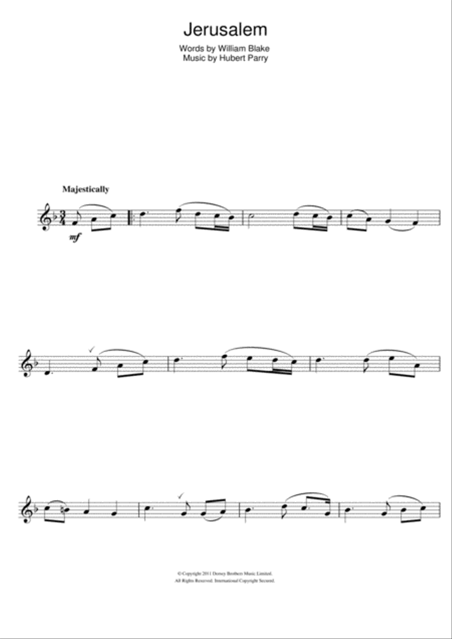 Jerusalem Flute Solo scores gallery preview page 1