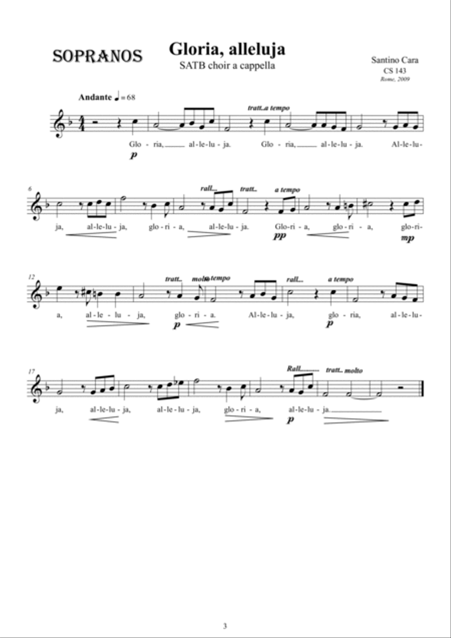Gloria, alleluja - Choir SATB a cappella 4-Part scores gallery preview page 3