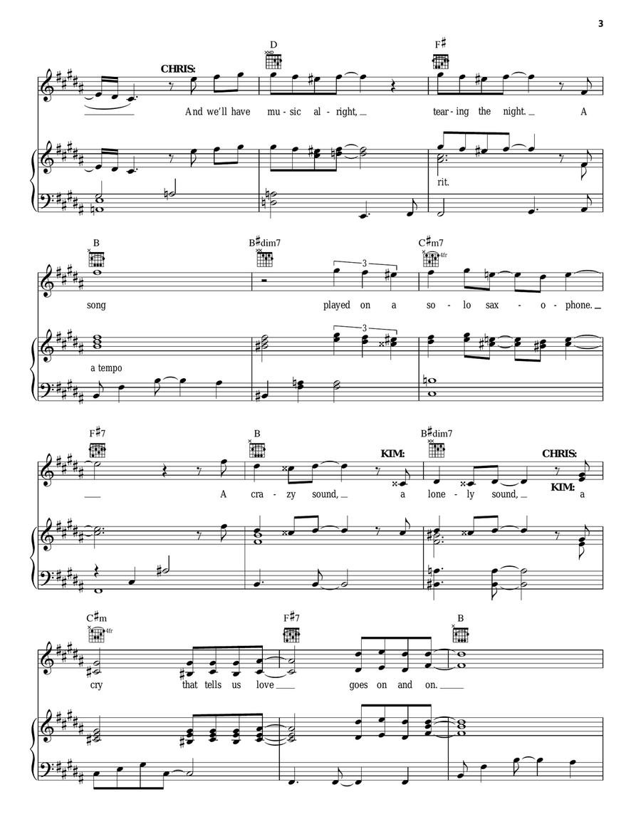 The Last Night Of The World (from Miss Saigon) Piano, Vocal, Guitar scores gallery preview page 3