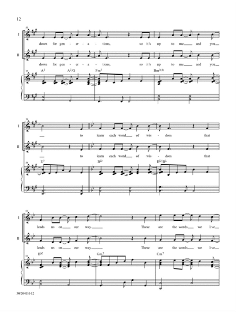 The Words We Live By The Words We Live By 2-Part scores gallery preview page 7