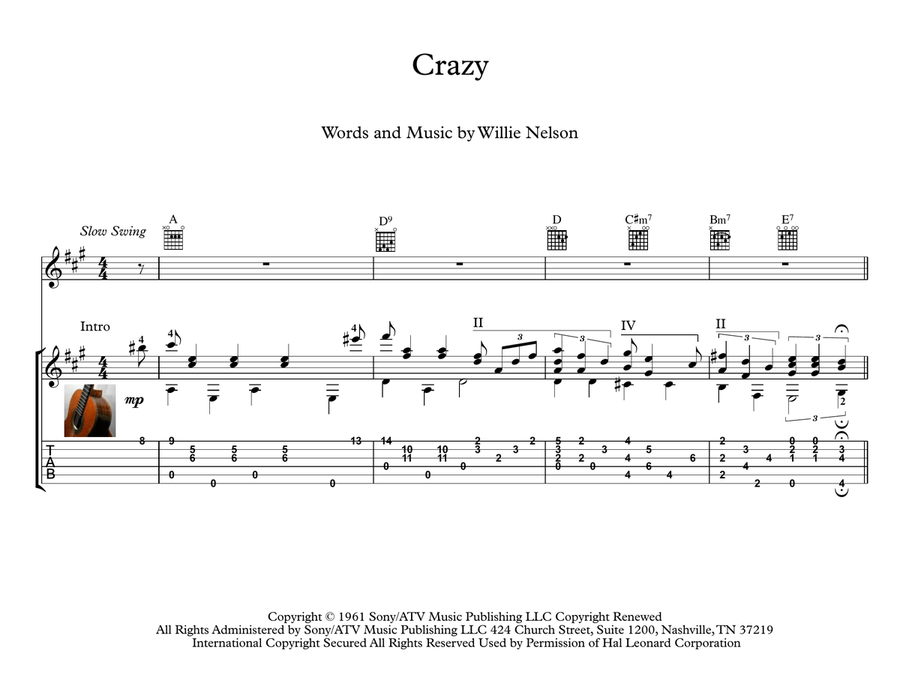 Crazy Crazy Electric Guitar scores gallery preview page 1