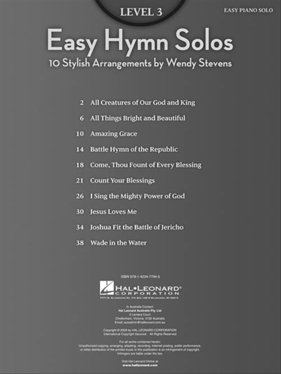 Easy Hymn Solos – Level 3 Easy Piano scores gallery preview page 2