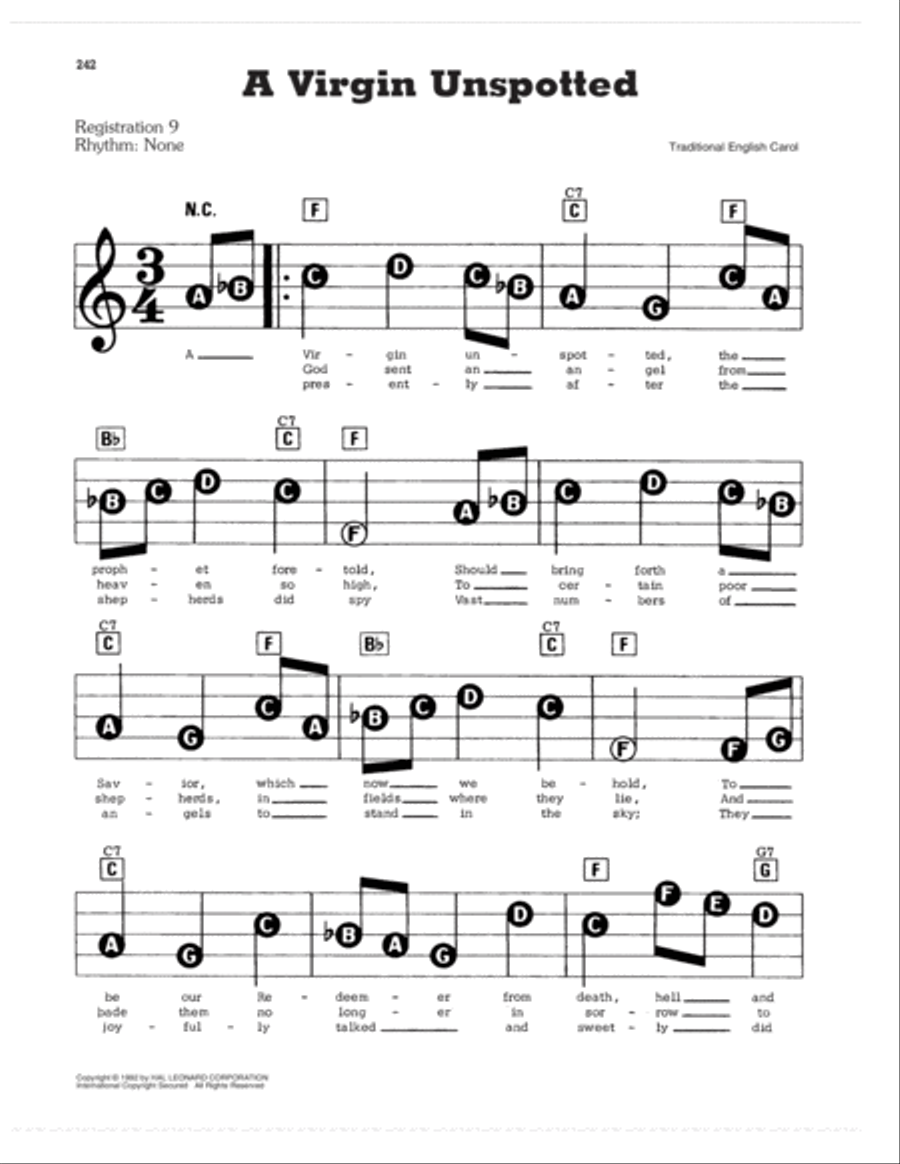 A Virgin Unspotted Electronic Keyboard scores gallery preview page 1