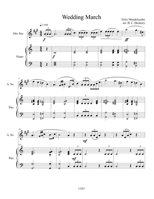 Book cover for Wedding March (Alto Sax Solo) with piano accompaniment