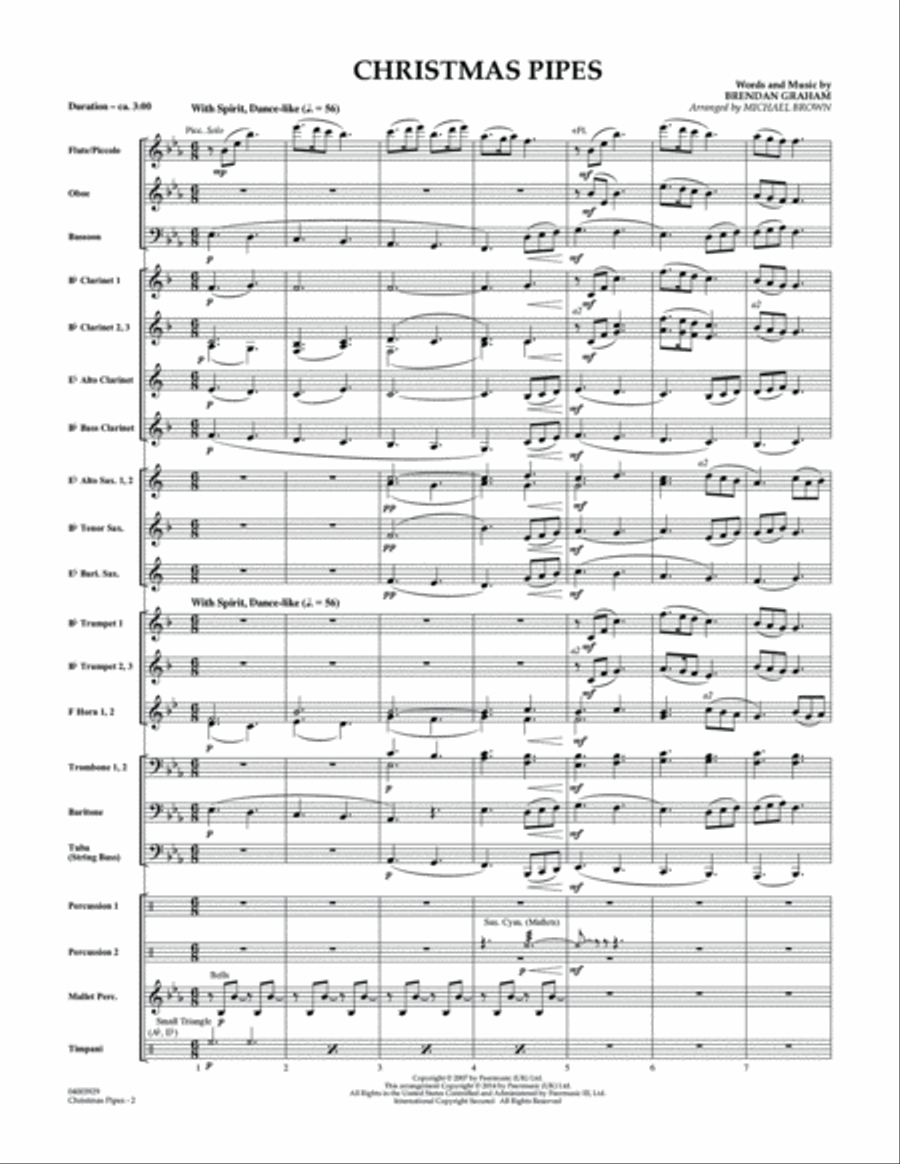 Christmas Pipes - Conductor Score (Full Score) Concert Band scores gallery preview page 2