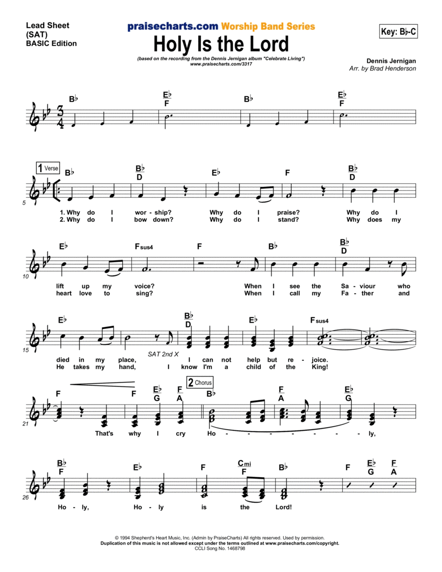 Holy Is the Lord Holy Is the Lord Piano scores gallery preview page 1