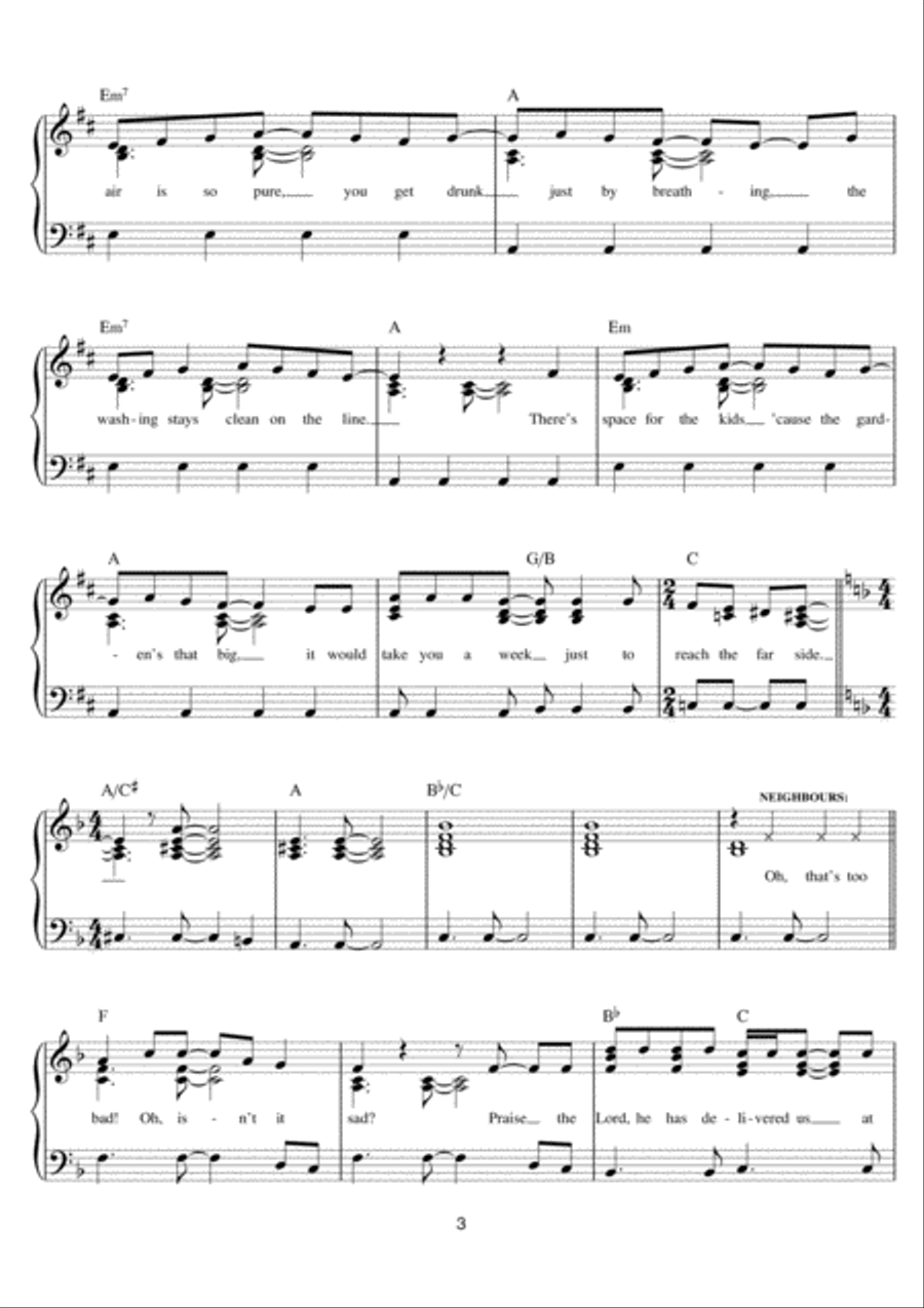 Bright New Day (from Blood Brothers) Easy Piano scores gallery preview page 3