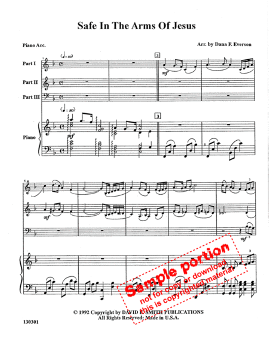 Safe In The Arms Of Jesus Woodwind Trio scores gallery preview page 2