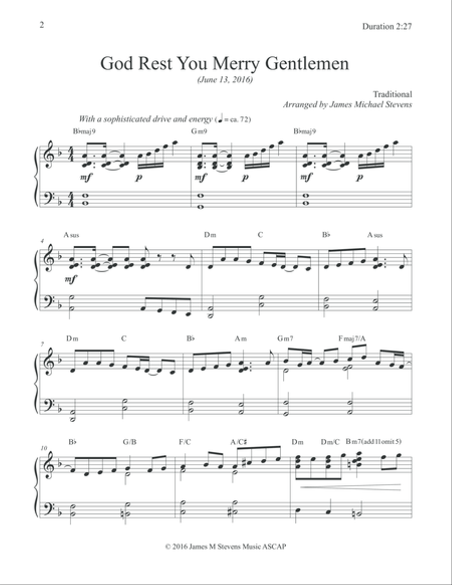 God Rest Ye Merry Gentlemen (Christmas Piano) Piano Solo scores gallery preview page 2